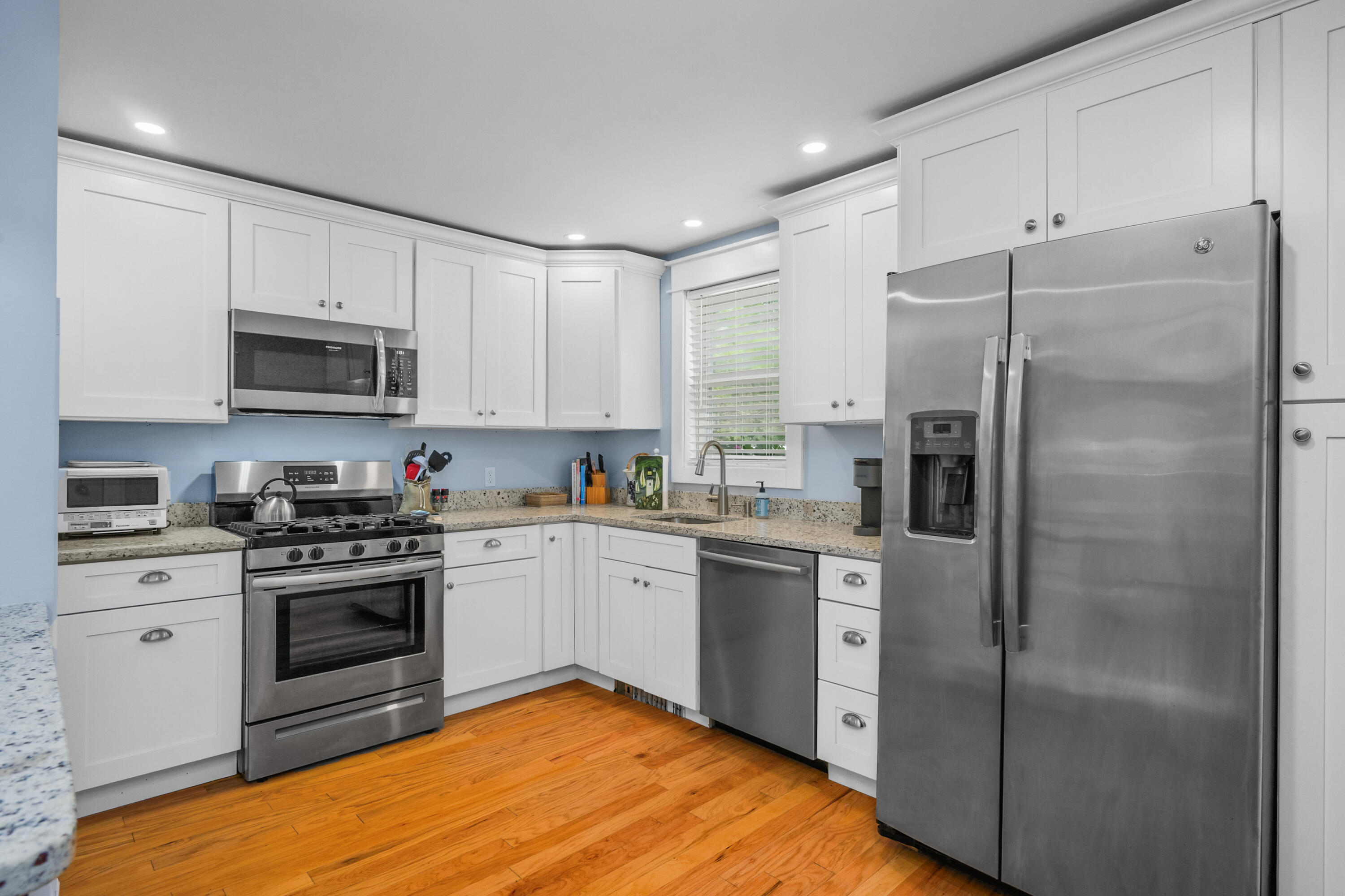 79 Forest Beach Road South Chatham, MA 02659 - Photo 20 of 60 a kitchen with stainless steel appliances granite countertop a stove a sink and a refrigerator