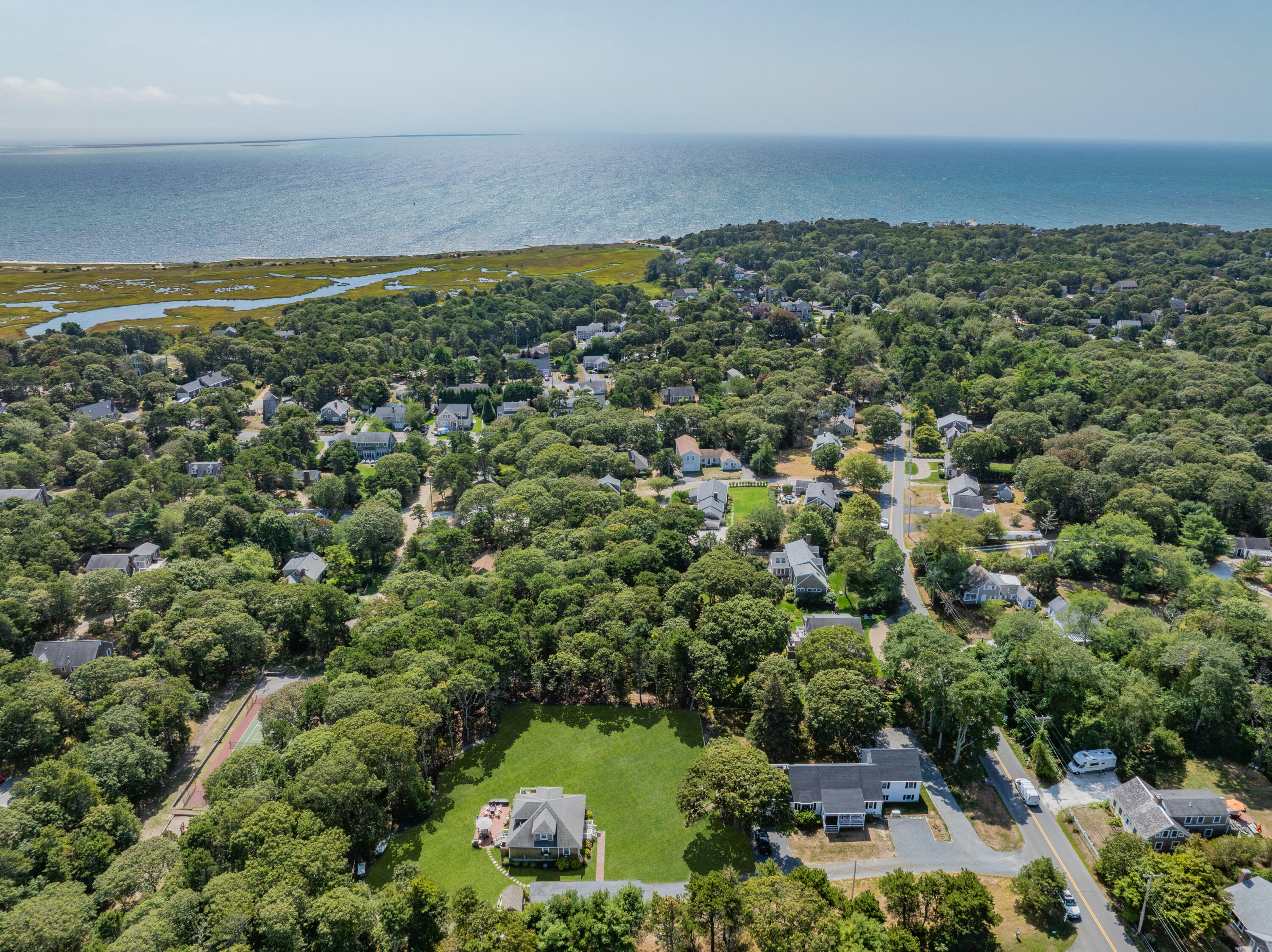79 Forest Beach Road South Chatham, MA 02659 - Photo 51 of 60 an aerial view of a houses with a yard