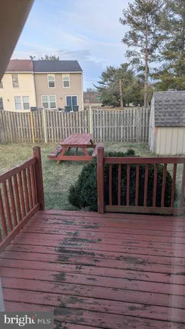 a view of a wooden deck
