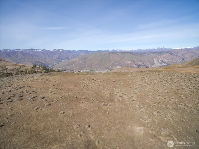 a view of an ocean and a mountain