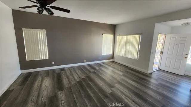 an empty room with closet