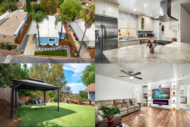 a view of a living room and kitchen