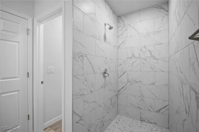 a bathroom with a shower