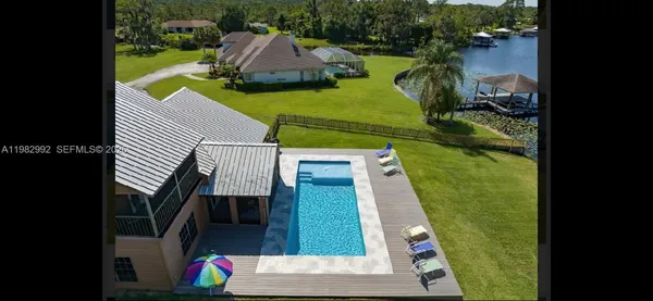 an aerial view of a house