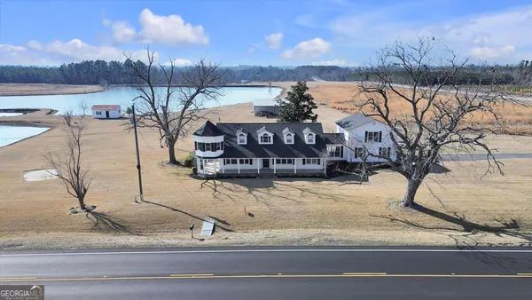 a view of a yard with a slide