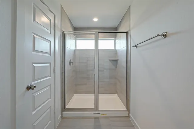 a bathroom with a shower