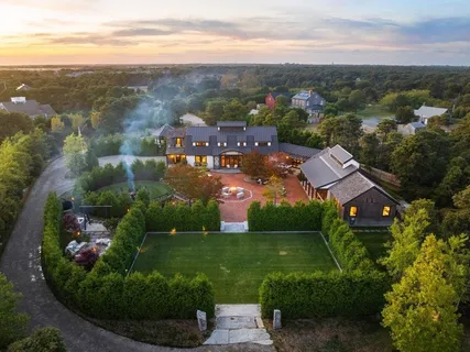 an aerial view of multiple house