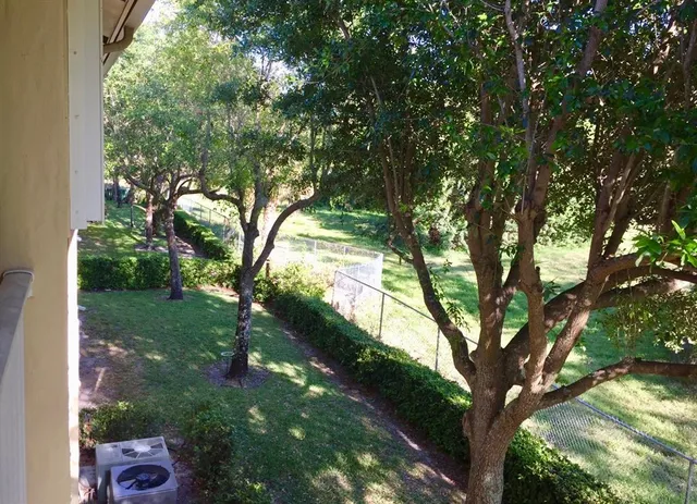 a view of a park with slide