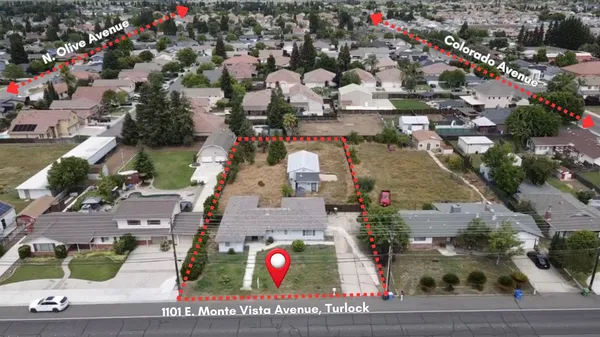 an aerial view of multiple house