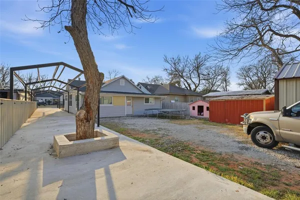 a view of a house with a patio
