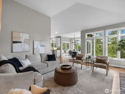 a living room with furniture and window