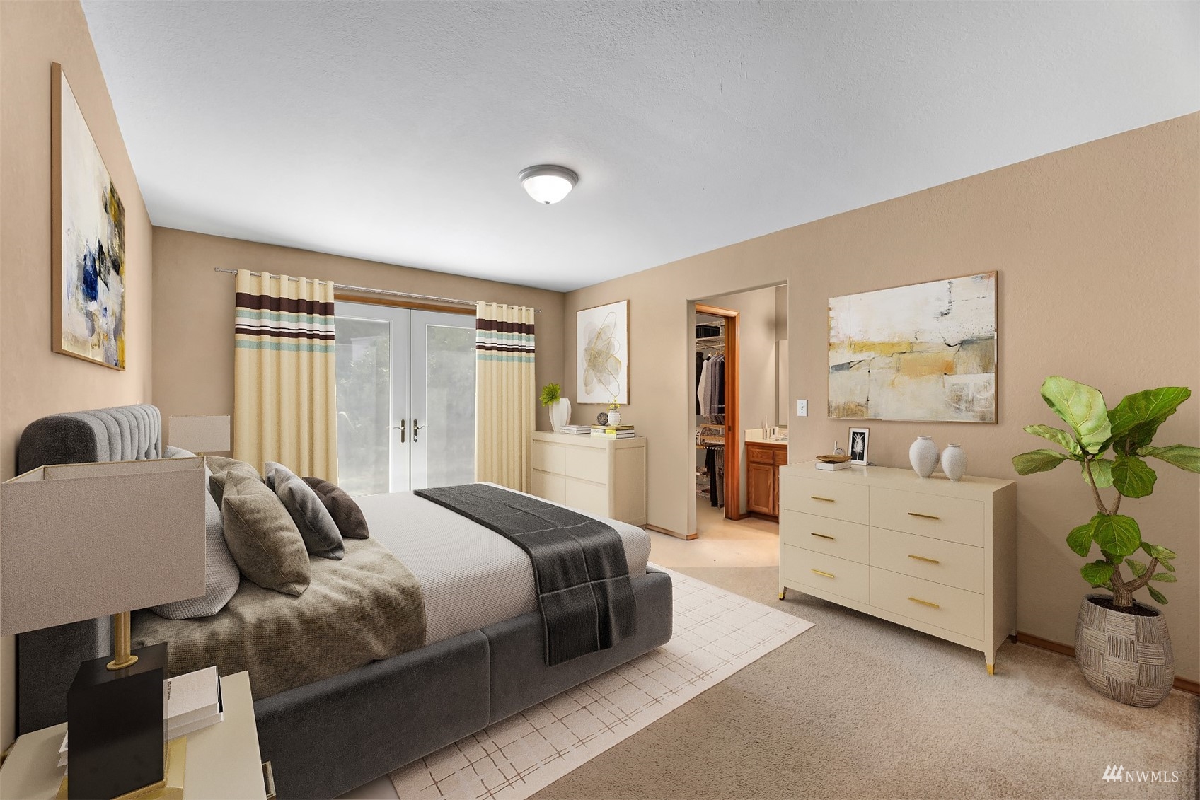 1341 Roma Road Bellingham, WA 98226 - Photo 14 of 40 a spacious bedroom with a bed and a couch