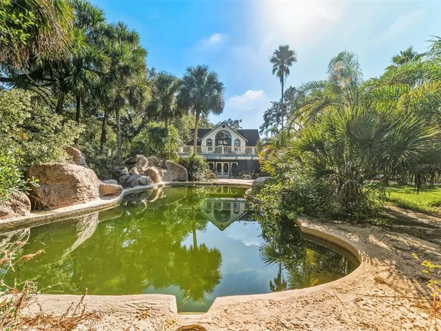 a view of a house with backyard and a tree