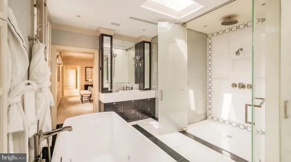 a bathroom with a shower