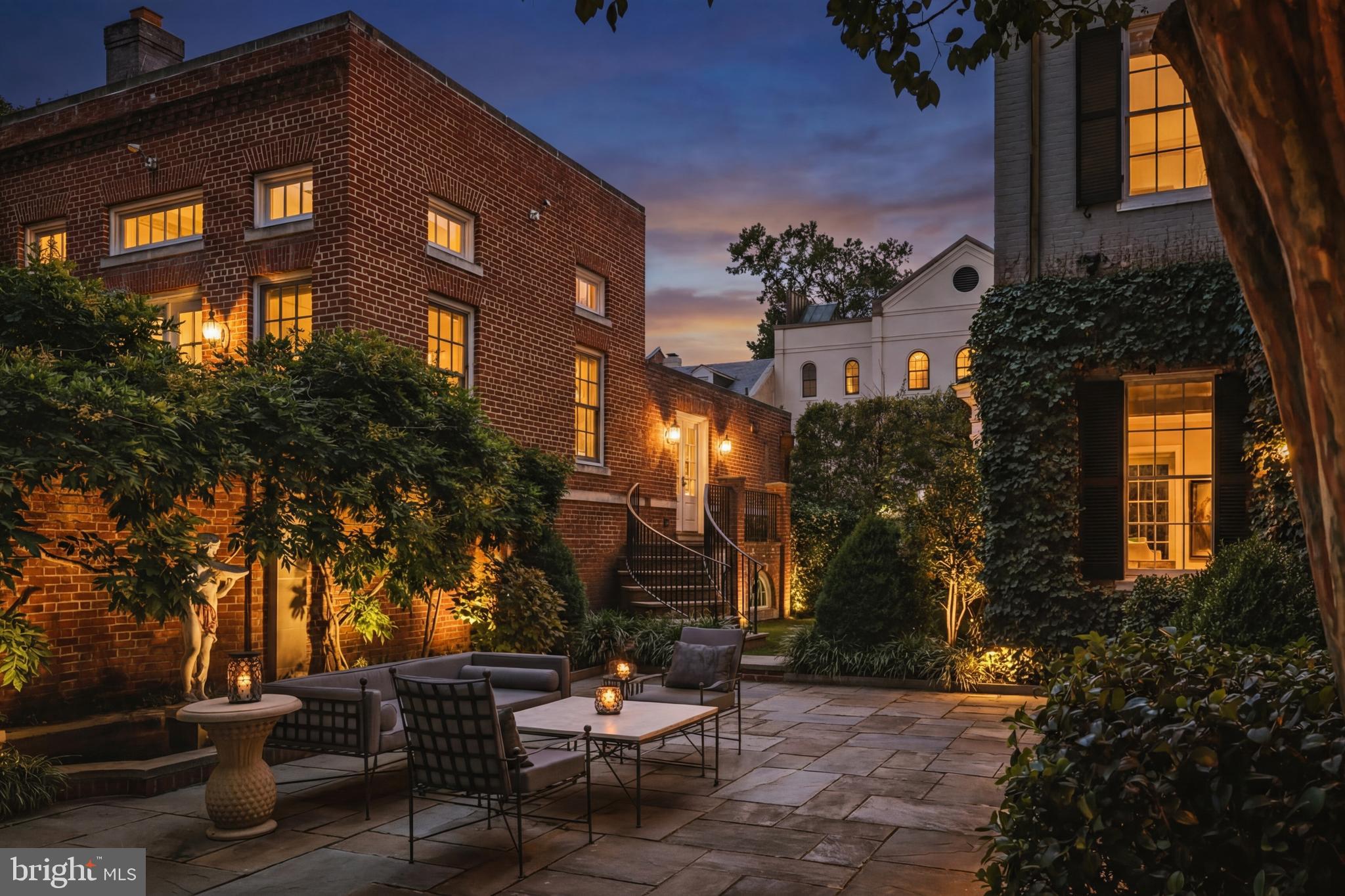 3117 O Street Northwest Washington, DC 20007 - Photo 31 of 33 Courtyard at Dusk
