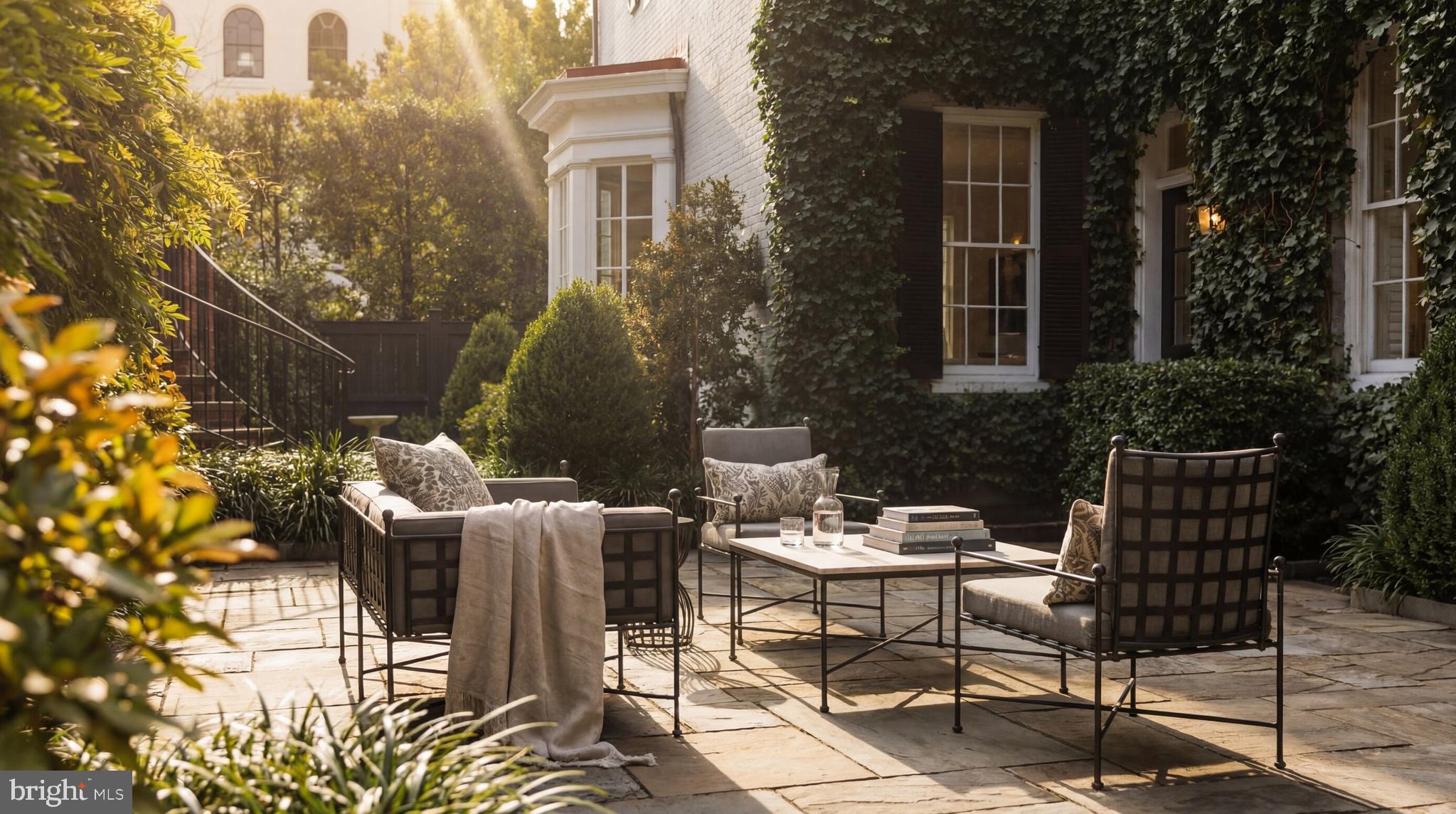 3117 O Street Northwest Washington, DC 20007 - Photo 39 of 50 a view of backyard of house with outdoor seating