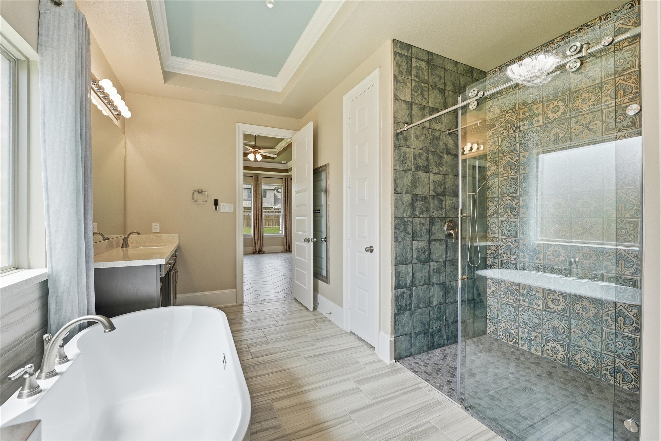 8673 Burdekin Road Magnolia, TX 77354 - Photo 29 of 50 Love the walk in shower tile and frameless sliding glass door!