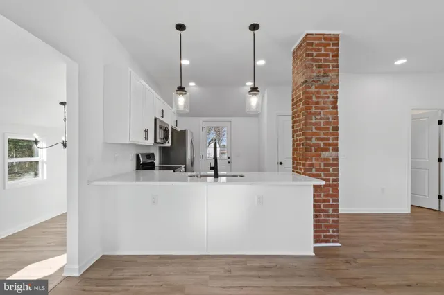 a view of center island in the kitchen