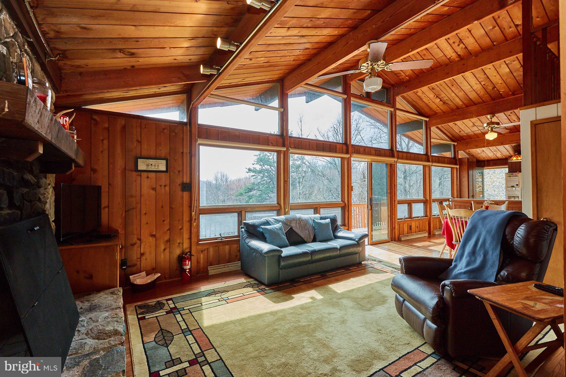 14045 Hume Road Hume, VA 22639 - Photo 7 of 43 Walls of Windows; wood floors and ceiling
