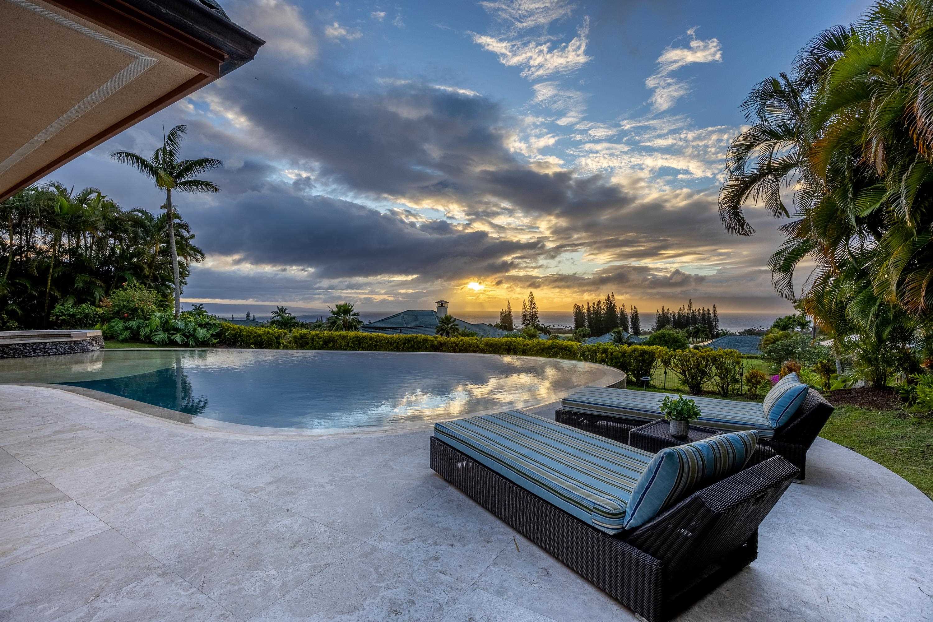 222 Crestview Road Lahaina, HI 96761 - Photo 40 of 49 Pool at sunset