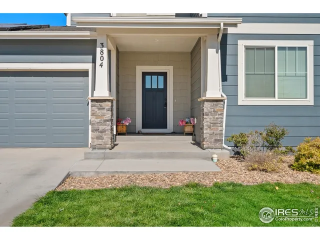 a view of a house with potted plants and a yard