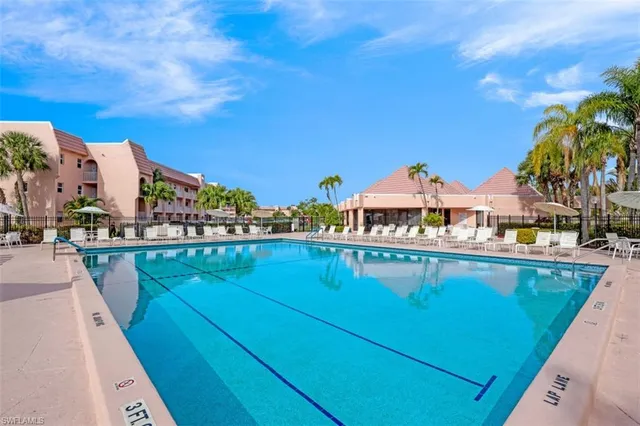 a view of outdoor space and swimming pool