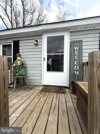 a porch with seating space