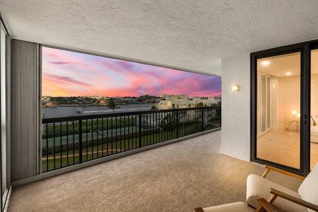 a view of a city from a balcony