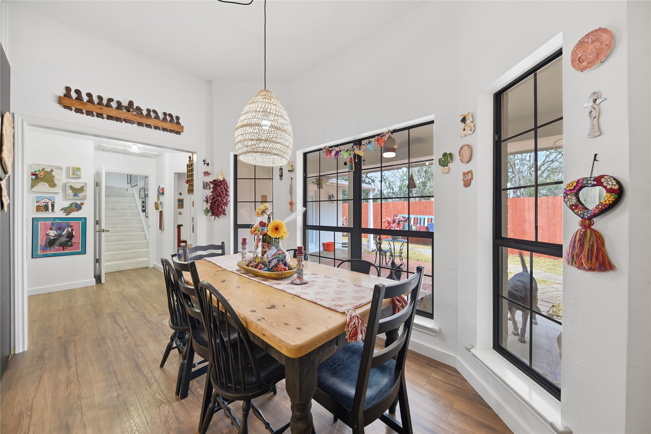 540 Hickory Creek Road Bellville, TX 77418 - Photo 13 of 49 a view of a dining room with furniture window and wooden floor
