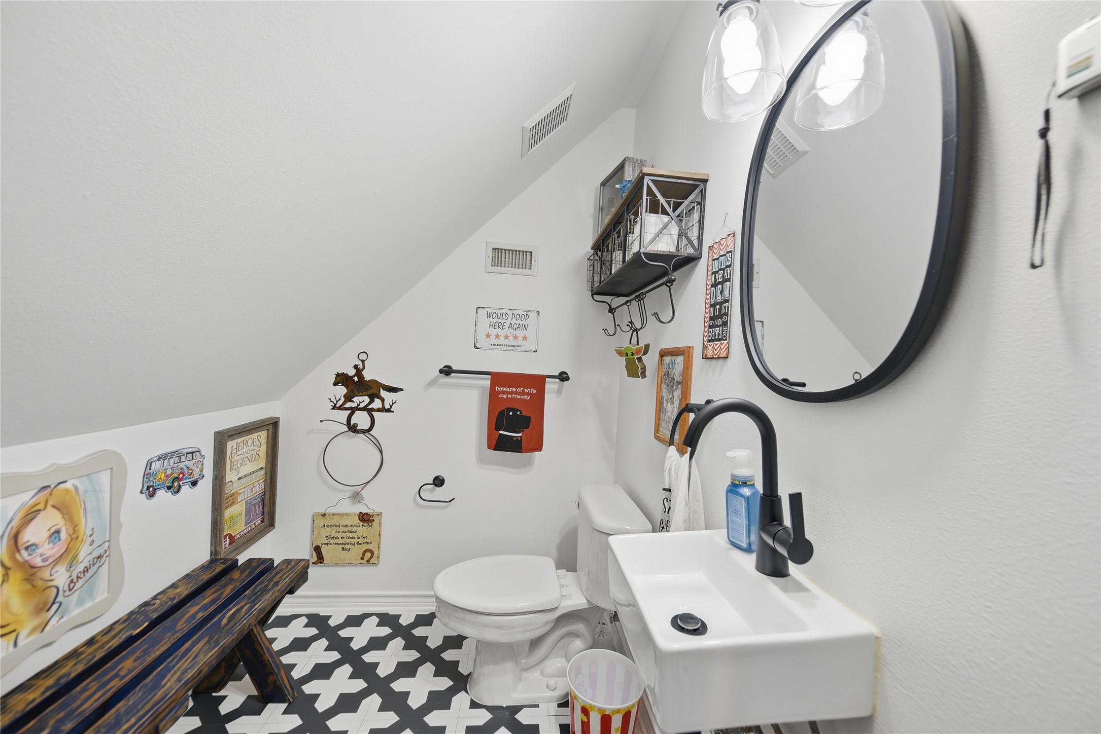 540 Hickory Creek Road Bellville, TX 77418 - Photo 27 of 49 a bathroom with a toilet sink and mirror