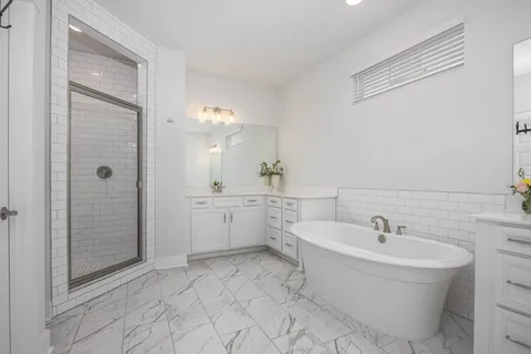 a bathroom with a shower