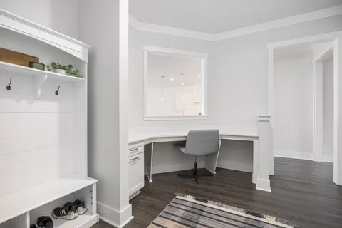 a view of hallway with stairs