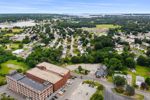 an aerial view of a city with lots of residential buildings