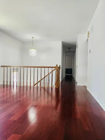 a view of dining room with wooden floor
