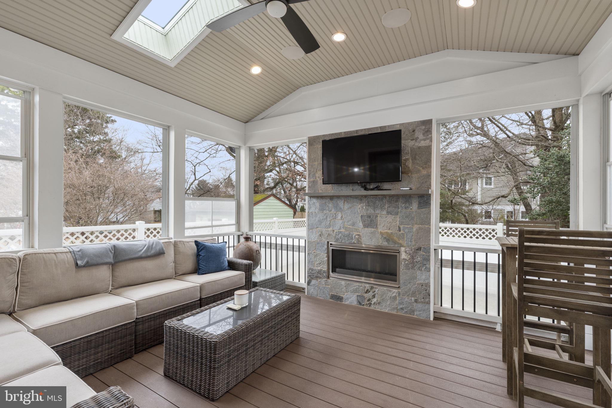 6304 Wilmett Road Bethesda, MD 20817 - Photo 24 of 47 Screened Porch with Skylights