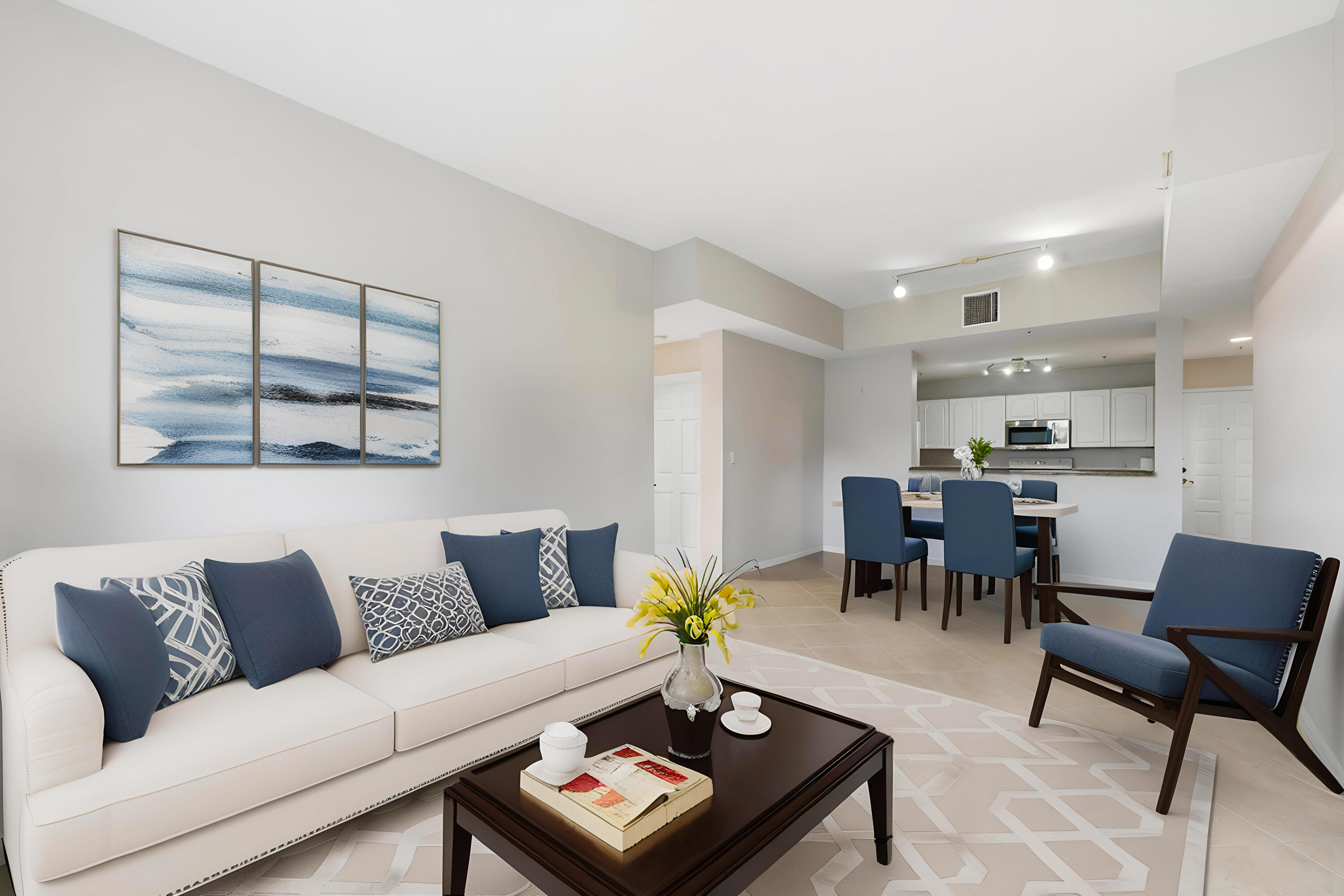 1209 Main Street, Unit 301 Jupiter, FL 33458 - Photo 6 of 24 Liv rm towards kit VIRTUALLY STAGED