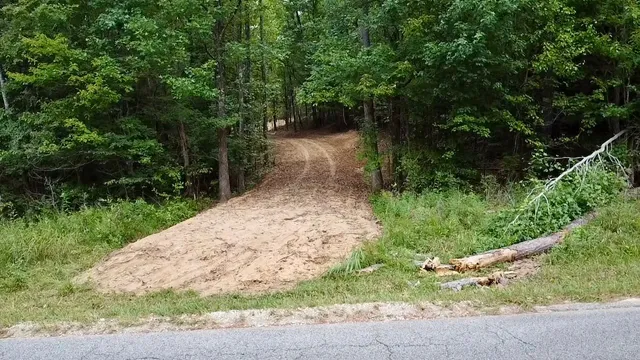 a view of a garden with plants and a bench with wooden fence