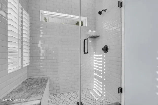 a bathroom with a shower