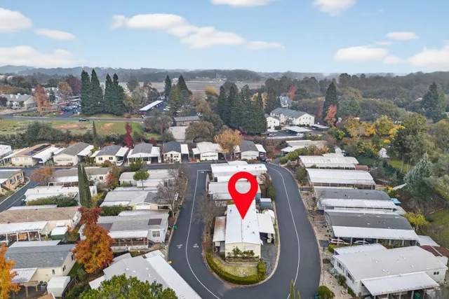 a view of a street with houses