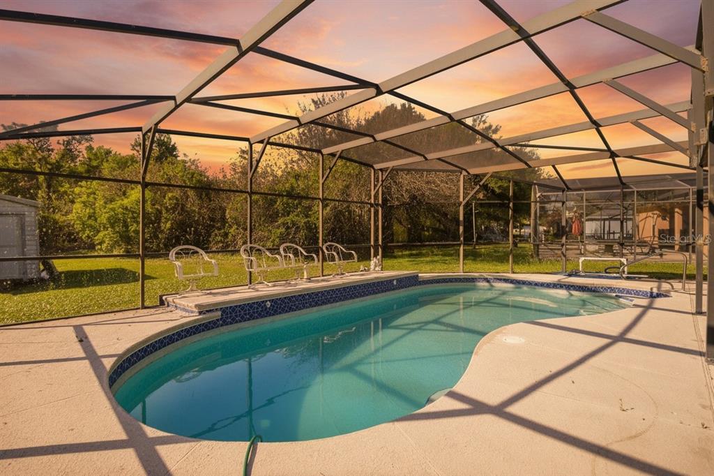 206 Taranto Way Kissimmee, FL 34758 - Photo 38 of 45 a view of a swimming pool with a porch