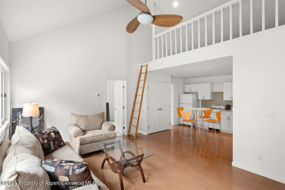 400 Medicine Bow Road Aspen, CO 81611 - Photo 35 of 58 a living room with furniture and a wooden floor