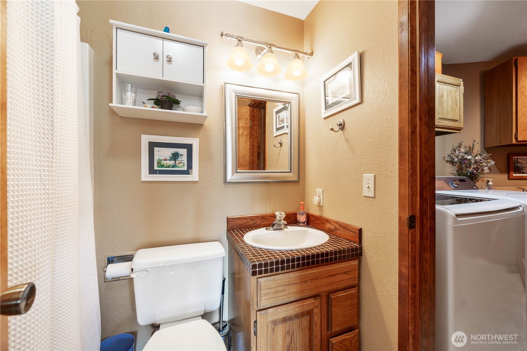 217 Riviera Drive Chelan, WA 98816 - Photo 16 of 38 a bathroom with a sink toilet and mirror