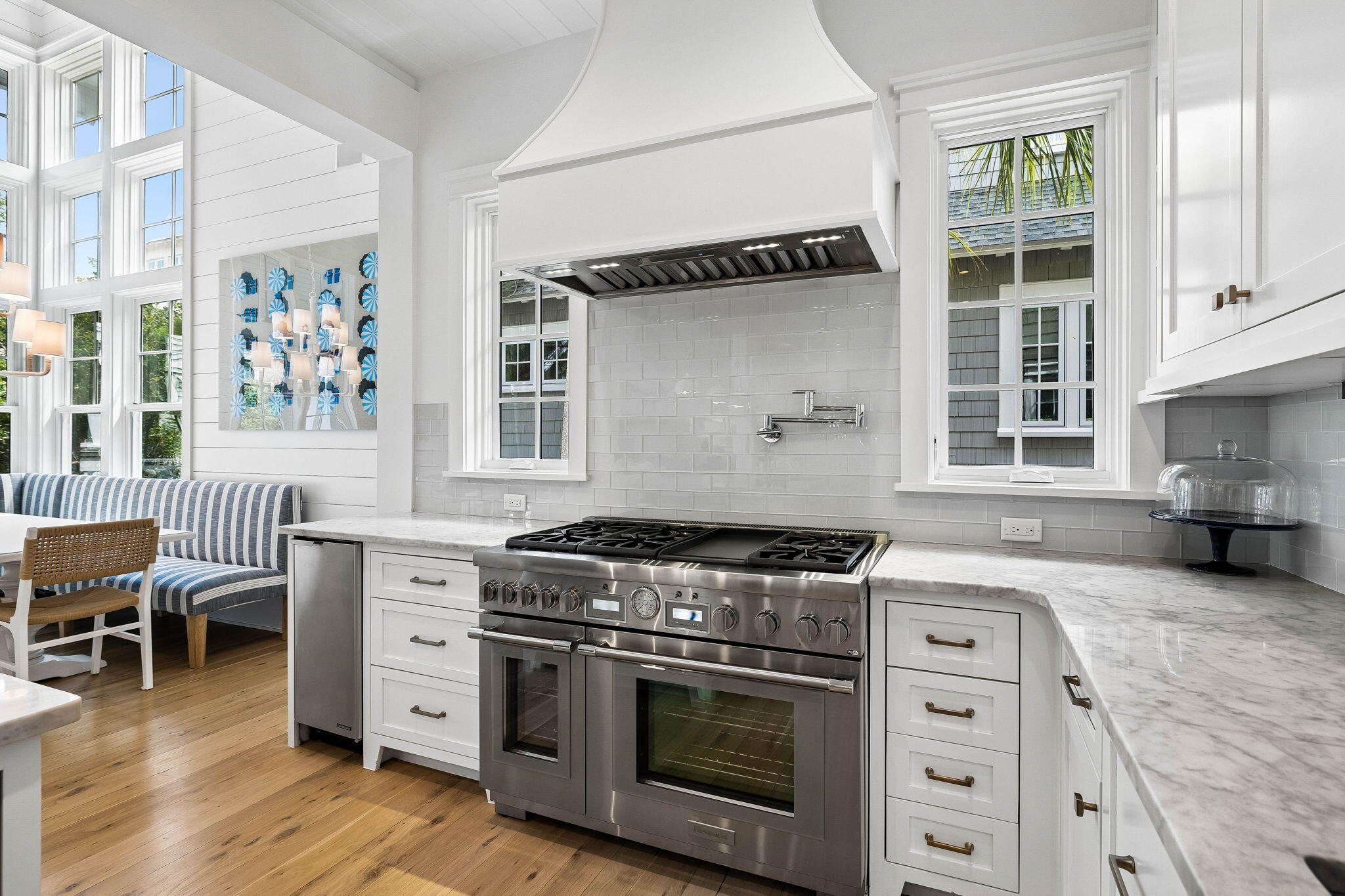 51 Shingle Lane Inlet Beach, FL 32461 - Photo 32 of 71 a kitchen with stainless steel appliances granite countertop a stove a sink and a microwave