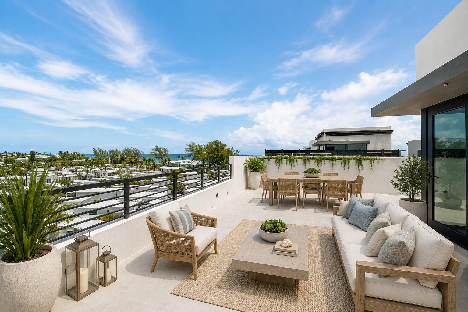 11505 Old Ocean Boulevard Ocean Ridge, FL 33435 - Photo 2 of 35 a view of roof with seating area and furniture