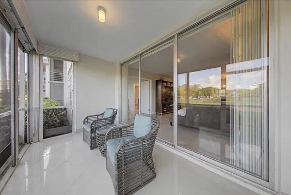 a dining room with furniture