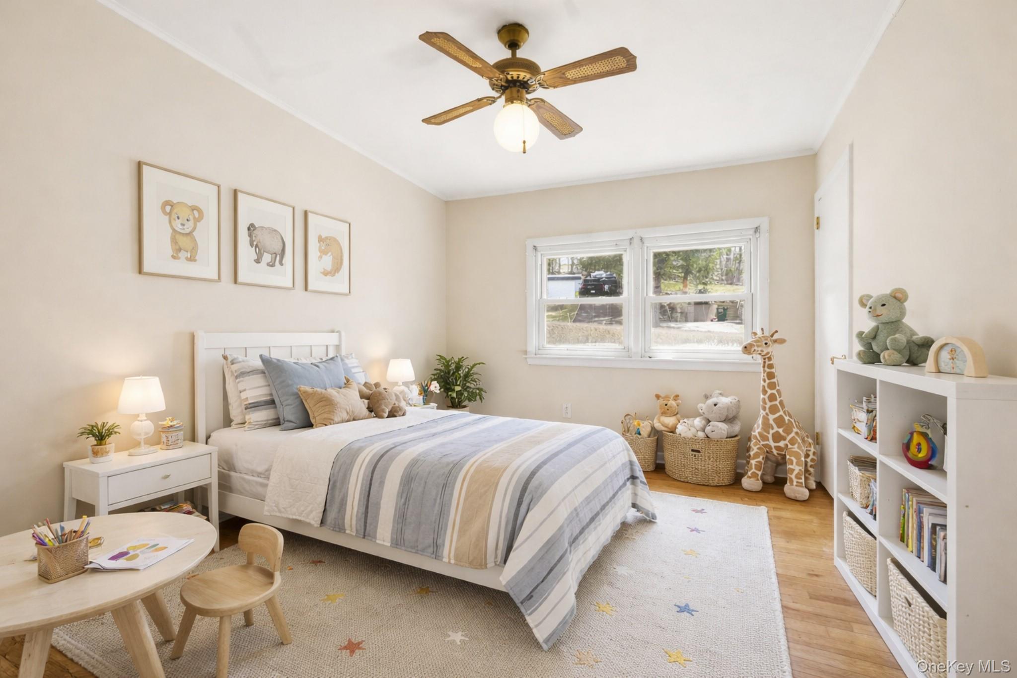 59 Brook Street Mahopac, NY 10541 - Photo 23 of 37 Bedroom #2 with hardwood floors and ceiling fan. Virtually staged.