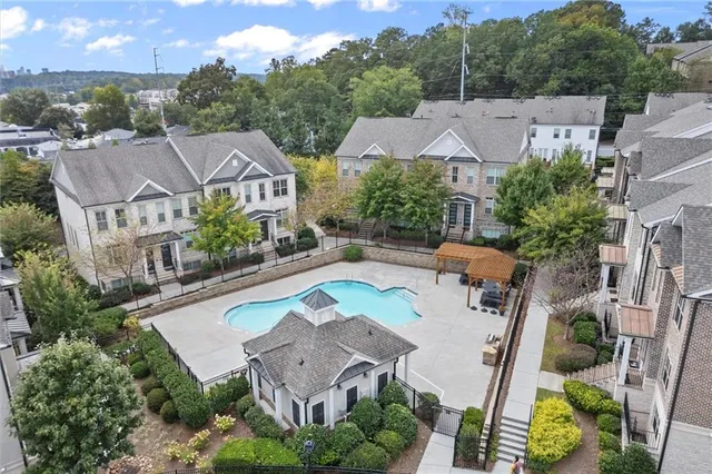 an aerial view of multiple house