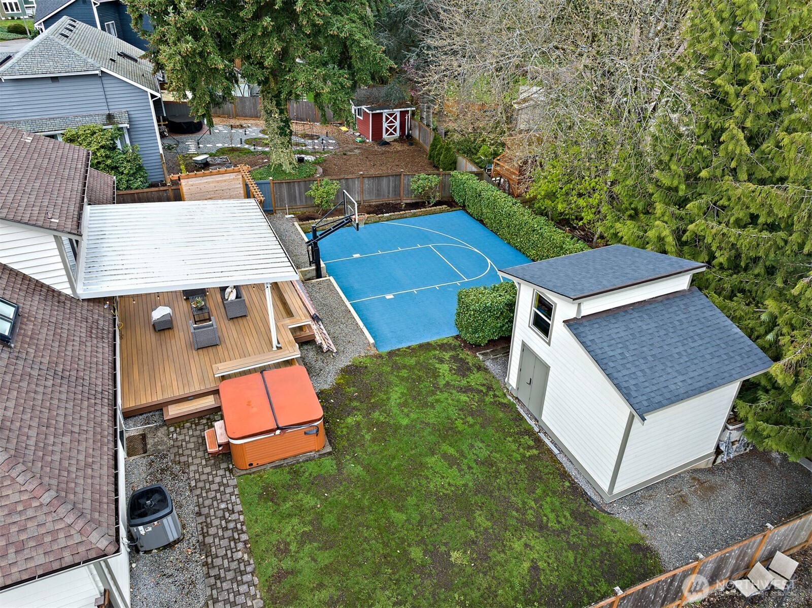 2219 236th Street Southeast Bothell, WA 98021 - Photo 30 of 34 an aerial view of a house with swimming pool garden and patio