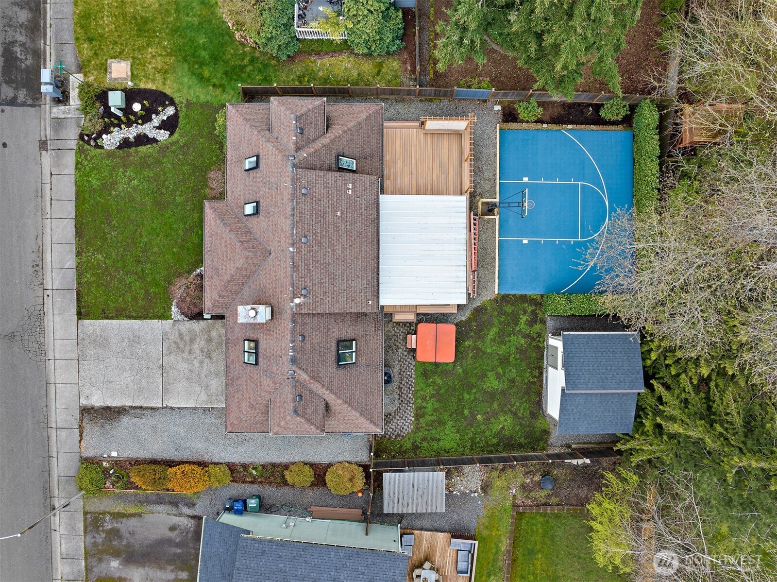 2219 236th Street Southeast Bothell, WA 98021 - Photo 31 of 34 an aerial view of residential house with outdoor space and swimming pool