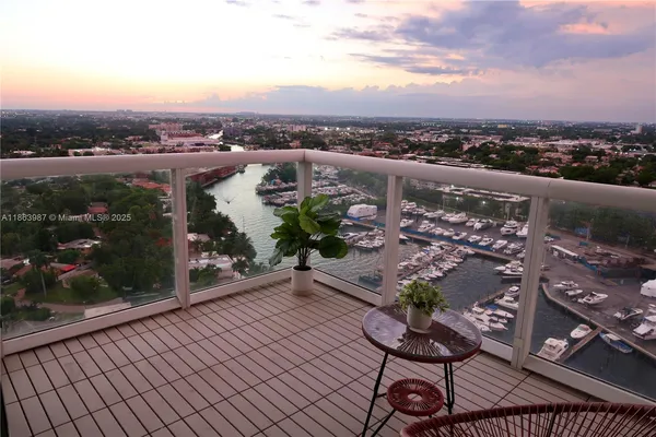 a view of city from balcony
